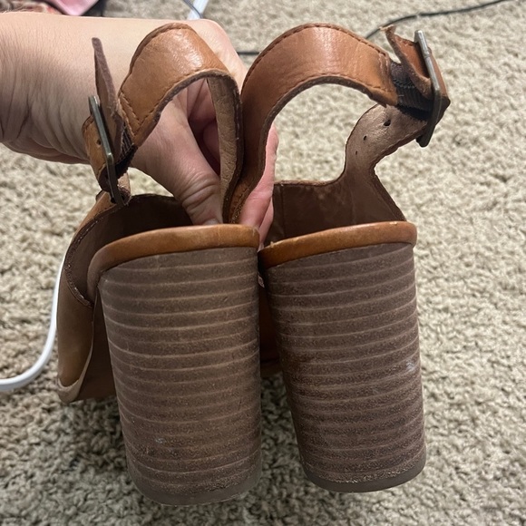 Madewell The Cary Stacked Heel Leather Slingback Sandal sz 7.5 - Picture 11 of 12